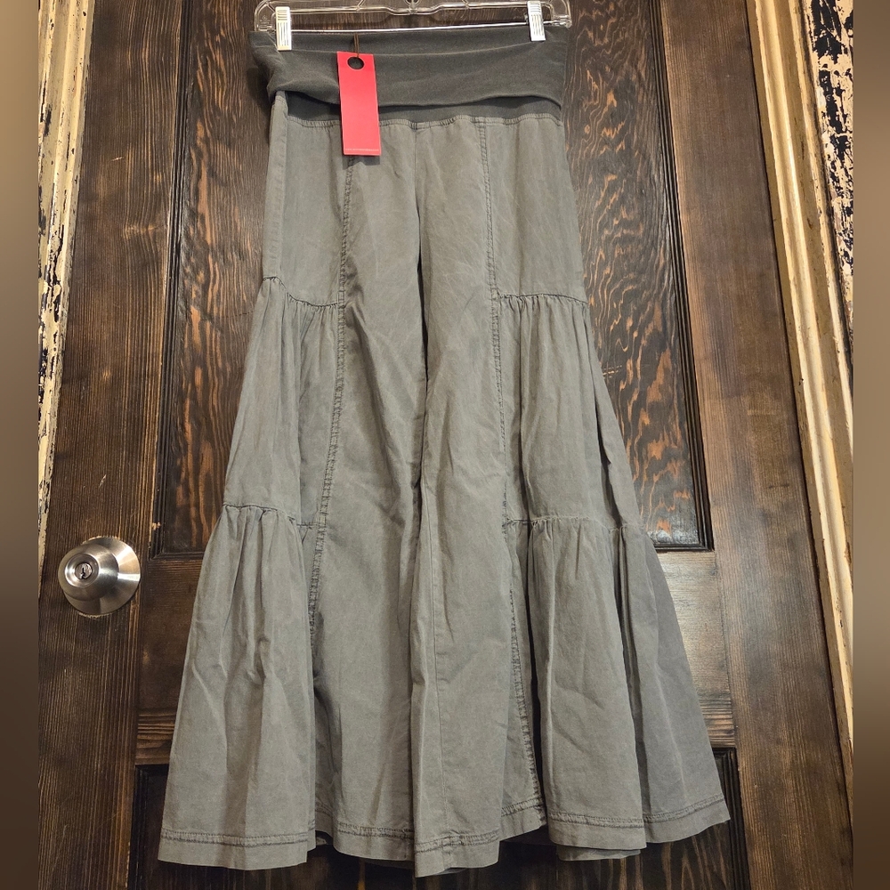 NWT XCVI WEARABLES Gray Tiered Ruffled Women's Palooza Pants Sz XS
